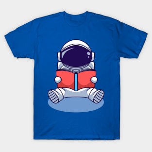 Astronaut Reading Book T-Shirt